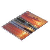 Red Sunset Ocean Seascape Schilderij Kunstwerk Notitieboek (Linkerzijde)