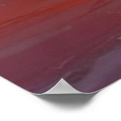 Red Sunset Ocean Seascape Schilderij Kunstwerk Poster (Hoek)