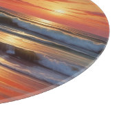 Red Sunset Ocean Seascape Schilderij Kunstwerk Snijplank (Hoek)