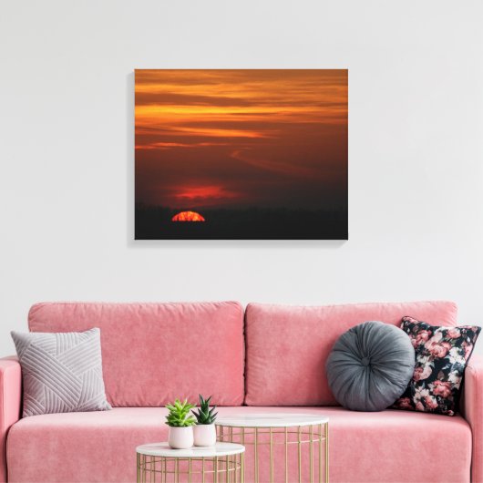 Red Sunset over het Midwesten Canvas Afdruk (Insitu (Woonkamer))