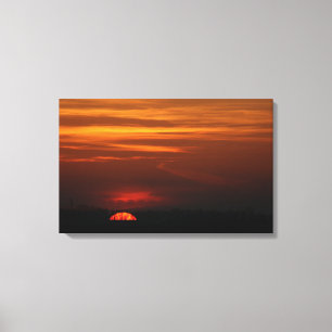 Red Sunset over het Midwesten Canvas Afdruk