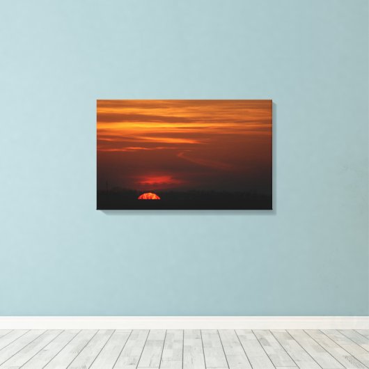 Red Sunset over het Midwesten Canvas Afdruk (Insitu (Houten vloer))