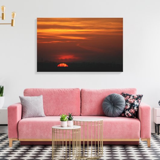 Red Sunset over het Midwesten Canvas Afdruk (Insitu (Woonkamer))