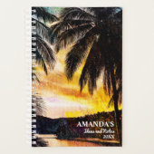 Red Sunset Palm Trees Beach Planner (Voorkant)