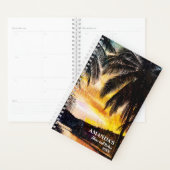 Red Sunset Palm Trees Beach Planner (Display)