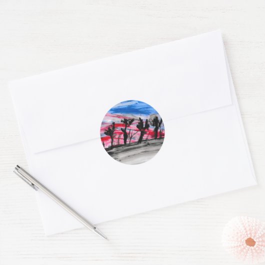 Red Sunset Ronde Sticker (Envelop)
