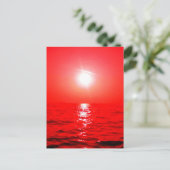 Red Sunset Seascape Briefkaart (Staand voorkant)