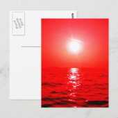 Red Sunset Seascape Briefkaart (Voorkant / Achterkant)