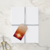 Red Sunset Terracotta Bedankt Cadeaulabel (Met Touw)