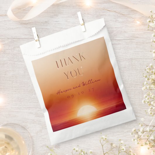 Red Sunset Wedding Bedankt Bedankzakje (Geknipt)