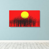 Red Sunset Wrapped Canvas Afdruk (Insitu (Houten vloer))