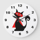 Red Super Cat Clock Grote Klok (Voorkant)