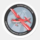 Red Super Decathlon Sticker met Sunburst (ACA) (Voorkant)