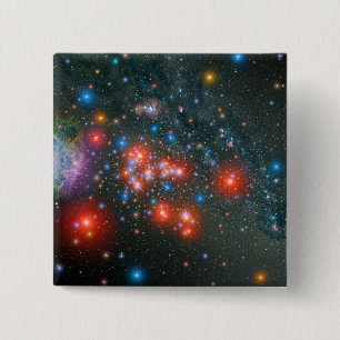 Red Super Giant Cluster Vierkante Button 5,1 Cm