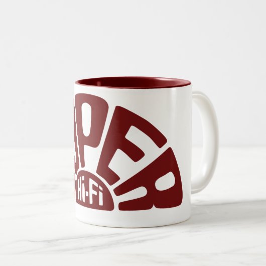 Red Super Hi-Fi-Mok Tweekleurige Koffiemok (Voorkant rechts)