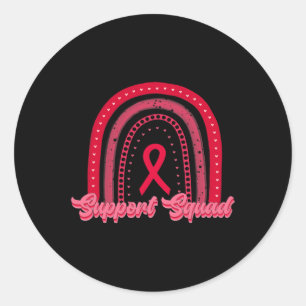 Red Support Squad Rainbow Blood Cancer Awareness W Ronde Sticker