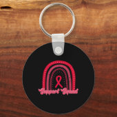 Red Support Squad Rainbow Blood Cancer Awareness W Sleutelhanger (Voorkant)