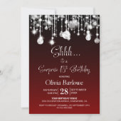 Red Surprise 18e verjaardagsfeestje Kaart (Voorkant)