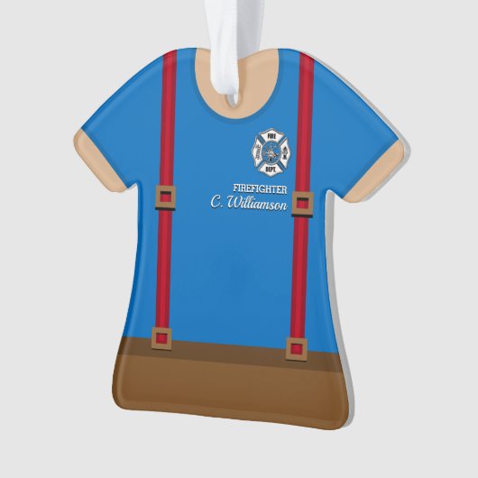 Red Suspenders - Aangepaste brandweerman Ornament (voorkant)