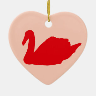 Red Swan-sieroog Keramisch Ornament