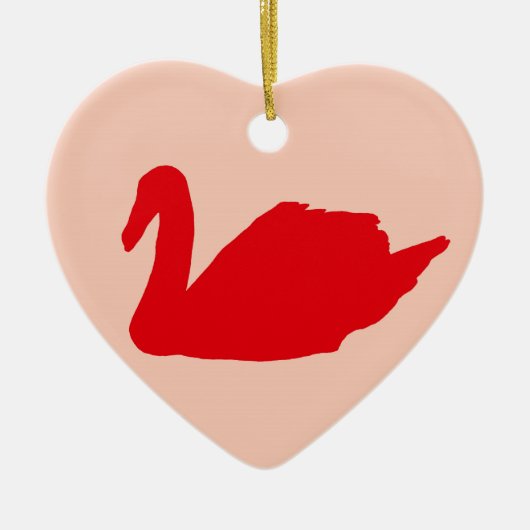 Red Swan-sieroog Keramisch Ornament (Voorkant)