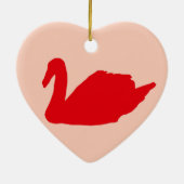Red Swan-sieroog Keramisch Ornament (Achterkant)