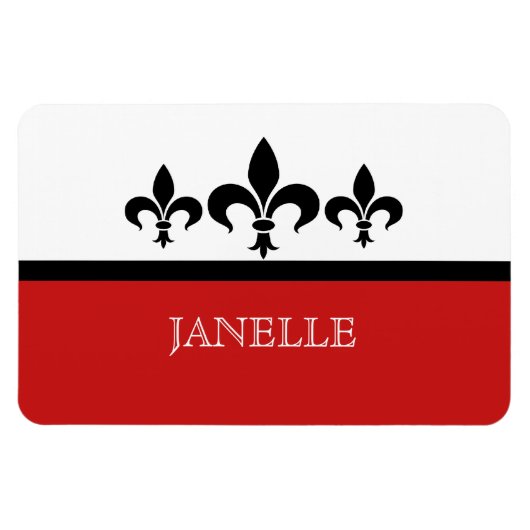 Red Swanky Fleur De Lis Flexi Magnet Magneet (Horizontaal)