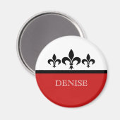 Red Swanky Fleur De Lis Magnet (Voorkant / Achterkant)