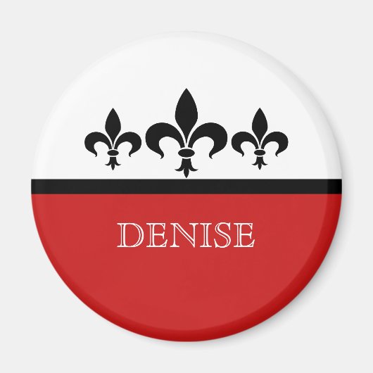 Red Swanky Fleur De Lis Magnet (Voorkant)