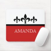 Red Swanky Fleur De Lis Mousepad Muismat (Met muis)