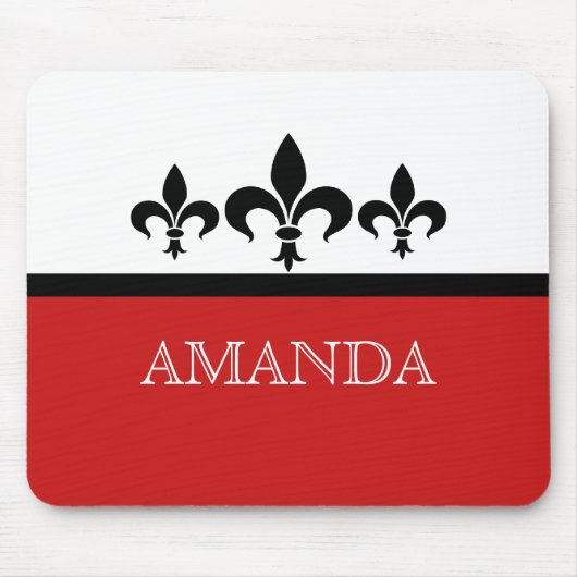 Red Swanky Fleur De Lis Mousepad Muismat (Voorkant)