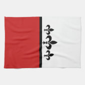 Red Swanky Fleur De Lis Towel Theedoek (Horizontaal)