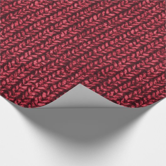 Red Sweater Knit Texture Cadeaupapier (Hoek)