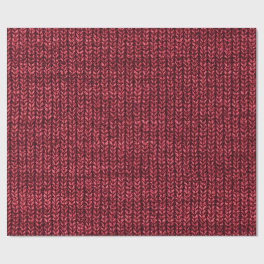 Red Sweater Knit Texture Cadeaupapier (Vlak)