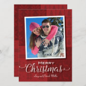 Red Sweater Merry-kerstfotokaart Feestdagenkaart (Voorkant / Achterkant)