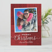 Red Sweater Merry-kerstfotokaart Feestdagenkaart (Staand voorkant)