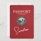 Red Sweden Passport Bewaar de datum Save The Date (Voorkant)