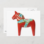 Red Swedish Dala Horse Briefkaart (Voorkant / Achterkant)
