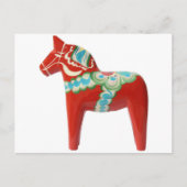 Red Swedish Dala Horse Briefkaart (Voorkant)