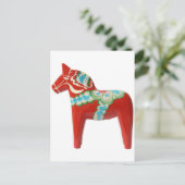 Red Swedish Dala Horse Briefkaart (Staand voorkant)