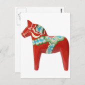 Red Swedish Dala Horse Briefkaart (Voorkant / Achterkant)