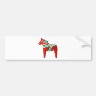 Red Swedish Dala Horse Bumpersticker