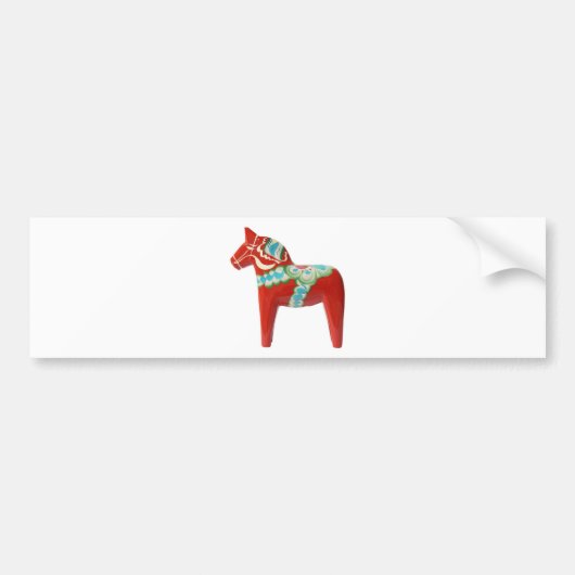 Red Swedish Dala Horse Bumpersticker (Voorkant)