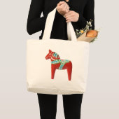Red Swedish Dala Horse Grote Tote Bag (Voorkant (product))