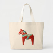 Red Swedish Dala Horse Grote Tote Bag (Voorkant)