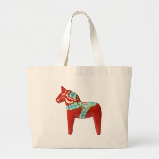 Red Swedish Dala Horse Grote Tote Bag (Voorkant)
