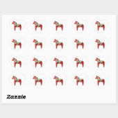 Red Swedish Dala Horse Hart Sticker (Vel)