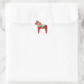 Red Swedish Dala Horse Hart Sticker (Tas)