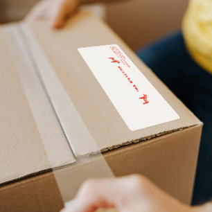 Red Swedish Dala Horse Holiday Shipping Etiket