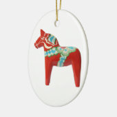 Red Swedish Dala Horse Keramisch Ornament (Links)